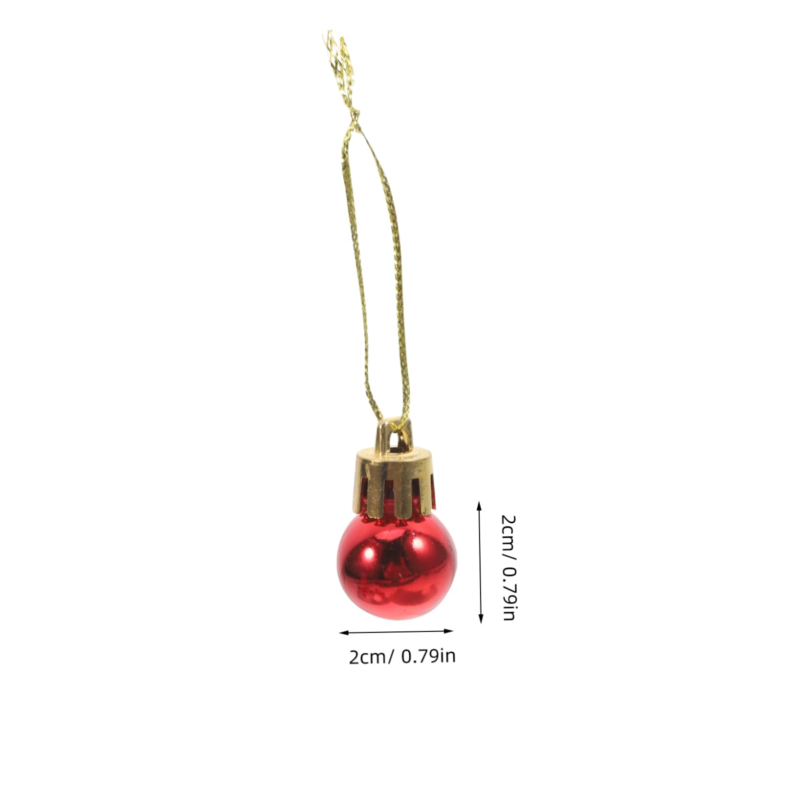 Zerodeko 24pcs Boules de Noël Rouges Miniatures Suspendues 2cm en Plastique Légères et Décoratives pour Fêtes de Festival et Décoration d'arbre de Noël