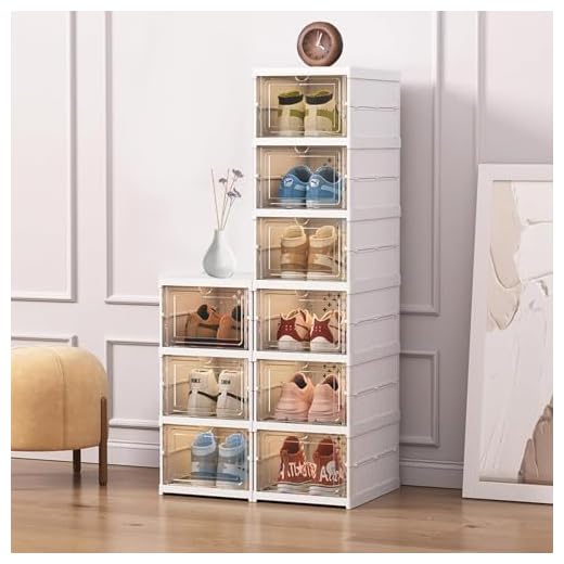 Caixa De Sapato Dobrável 6 Andares Sapateira Transparente Armário Simples De Plástico Expositor Calçados