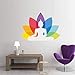 artaslf Vinilo Lotus Yoga Pegatina Ganesha Tatuajes de pared Diseño de arte Religión india Papel pintado para dormitorio Flor Mural Decoración para el hogar 48x35 cm