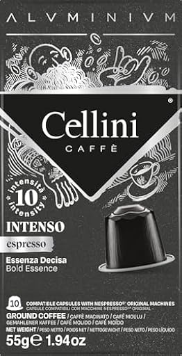 Café Cellini Aluminio Cápsulas Compatibles Nespresso* - Intenso 100pcs | Sabor Completo Con Notas Aromáticas Afrutadas | Ya disponible en tu tienda friki favorita! En mundofriki.es!
