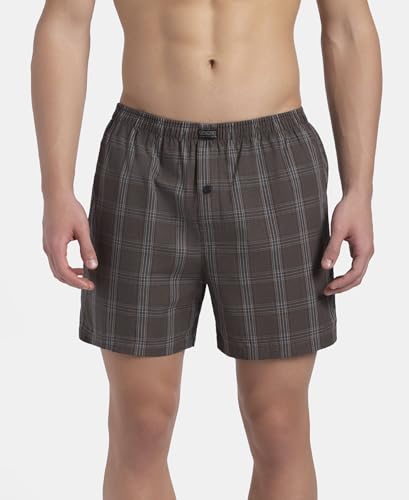 Image of Jockey 8222 Men Super Combed Mercerized Cotton Woven Checkered Inner Boxers with Ultrasoft and Durable Inner Waistband (Pack of 2, Colors & Prints May Vary)
