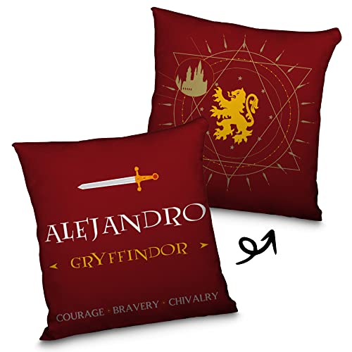 LolaPix Cojín Gryffindor. Regalos Frikis Personalizados. Cojín Personalizado. Impresión 100% por Las Dos Caras. Relleno Incluido. Varios diseños y tamaños. Gryffindor