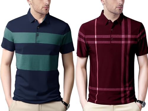 Image of Noble Monk Men's Polycotton Regular Fit Polo T-Shirt Half Sleeves |Polo Collar | Casual T-Shirt