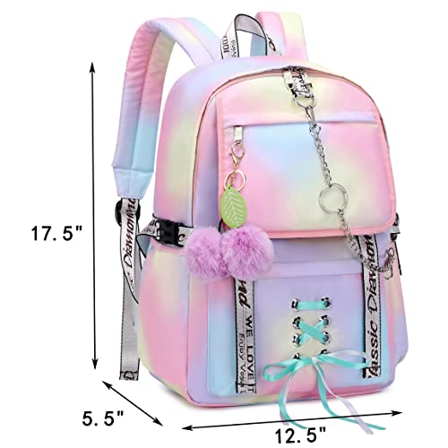 Hey Yoo Cute School Backpacks for Girls Backpack School Bag Bookbag Gothic Backpack for Teen Girls Women (Pink)3