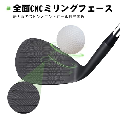 MAZEL (マゼル) フルフェース ウェッジ 52度/56度/60度 ギャップウェッジ サンドウェッジ ロブウェッジ - 安定したショット- あらゆるライでもダフりにくい 2枚目