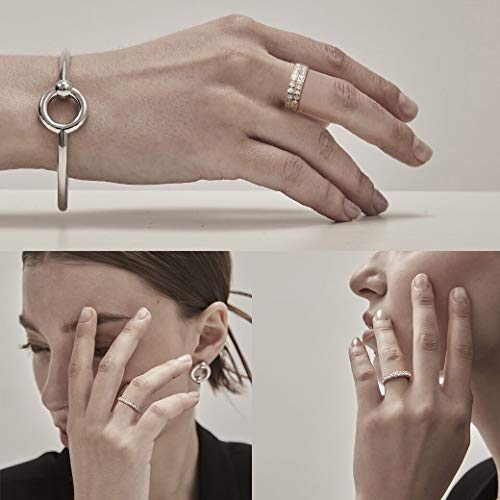 Jinear 3Mm Wedding Bands For Women Eternity Ring 18K Gold Plated Cubic Zirconia Engagement Rings Stackable Anniversary Promise Statement Ring Gift For Her Size 5 To 10 #TOP3