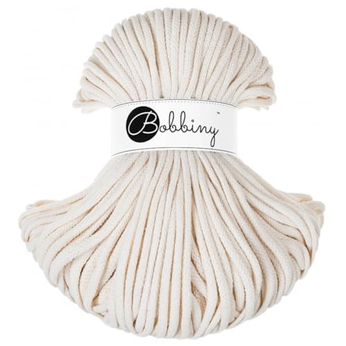 Bobbiny Premium 5mm Braided Macrame Cord (Natural) 108yds/330ft (100% Recycled Cotton)