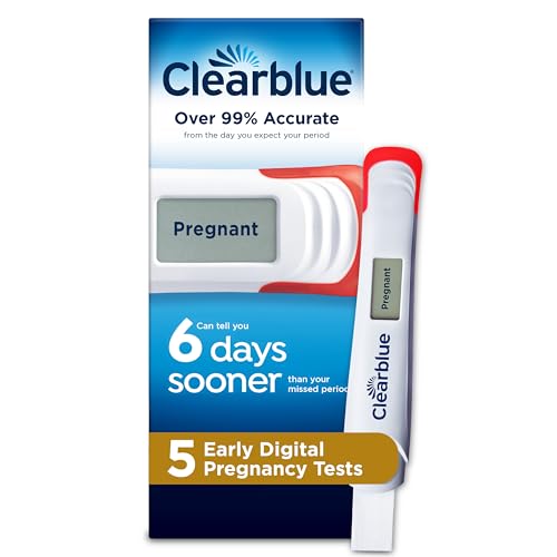 Clearblue Early Digital Pregnancy Test, Early Detection at Home Pregnancy Test, 5 Ct by Clearblue - Used condition - US$24.38