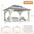 GARTOO 11’x13’ Patio Wooden Gazebo, Galvanized Steel Roof Gazebo & Privacy Curtains and Netting, Double Vented Roof Hardtop Gazebo for Garden, Porch, Lawn, Poolside, Backyard, Deck