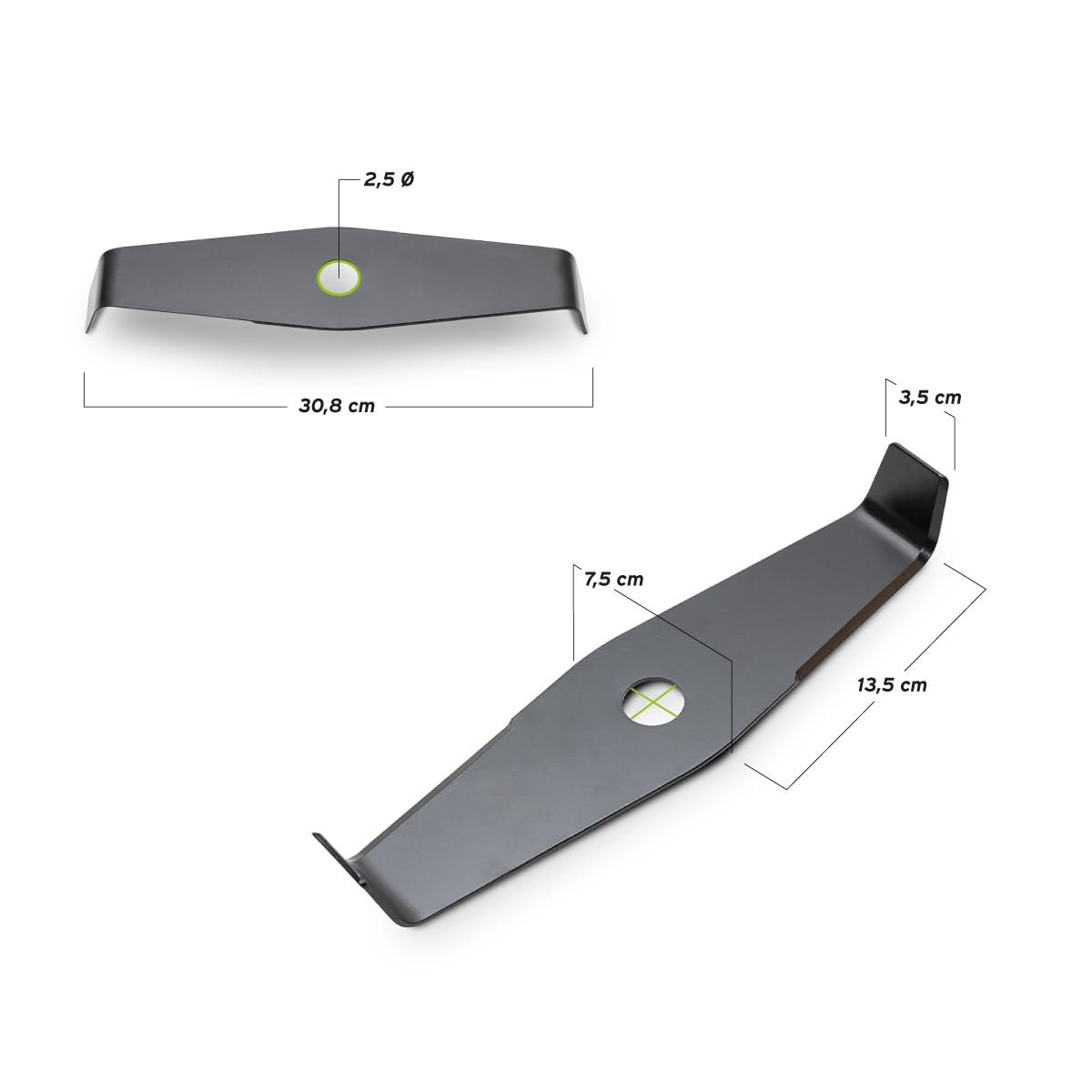 Disco Triturador 2 Puntas Desbrozadora Greencut GGT650X GM650X GM650XB 25mm Acero Templado Recambio Compatible Multimarca