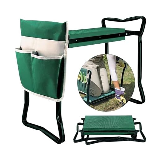 Garden Kneeler Seat with Upgraded Thicken Kneeling Pad and 2 Large Tool Pouch, Foldable Stool 330lb Capacity-Protects Your Knees, Clothes from Dirt & Grass Stains