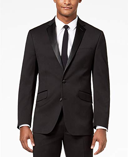 Adam Baker Men's Super 140's 100% Wool Slim Fit Two-Piece Notch Lapel Formal Tuxedo Suit2