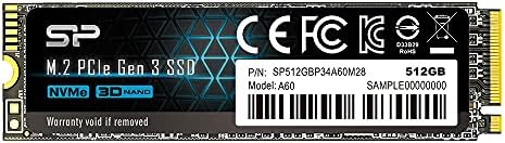 （02:00時点） シリコンパワー SSD 512GB 3D NAND M.2 2280 PCIe3.0×4 NVMe1.3 P34A60シリーズ 5年保証 SP512GBP34A60M28