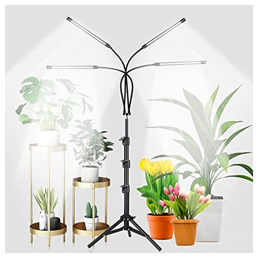 GHodec Grow Light with Stand, 80 LED 5500K Full Spectrum Floor Plant Light for Indoor Plants Growing,5 Dimmable Levels & Auto On/Off Timer,Tripod Stand Plant Lamp Height Adjustable