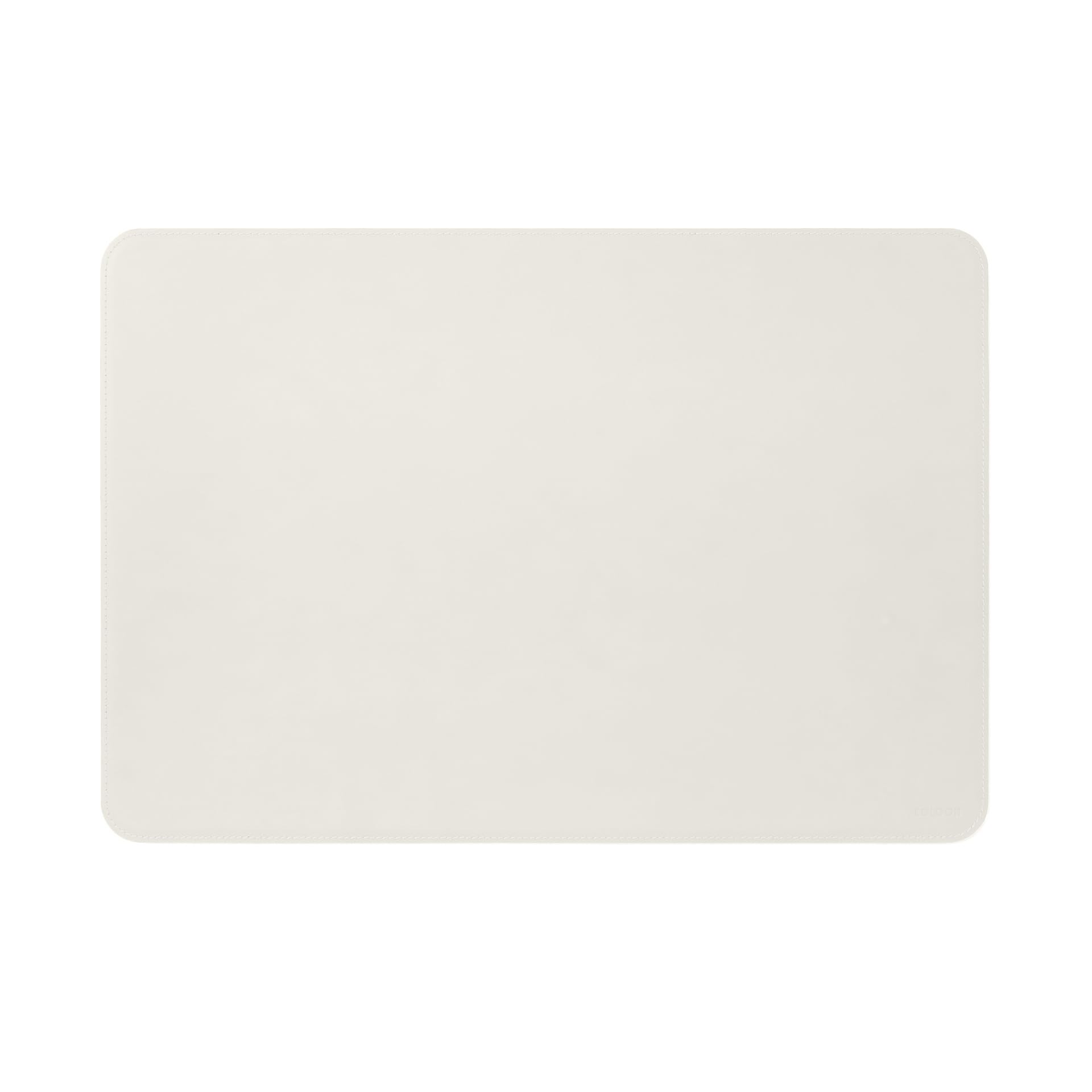 Eglooh - Herms - Desk Mat for Office Made of White Leather - Desk Mat cm 80x50 - Large Mouse Pad with Rounded Corners and Handmade Stitchings - Made in Italy — image 1