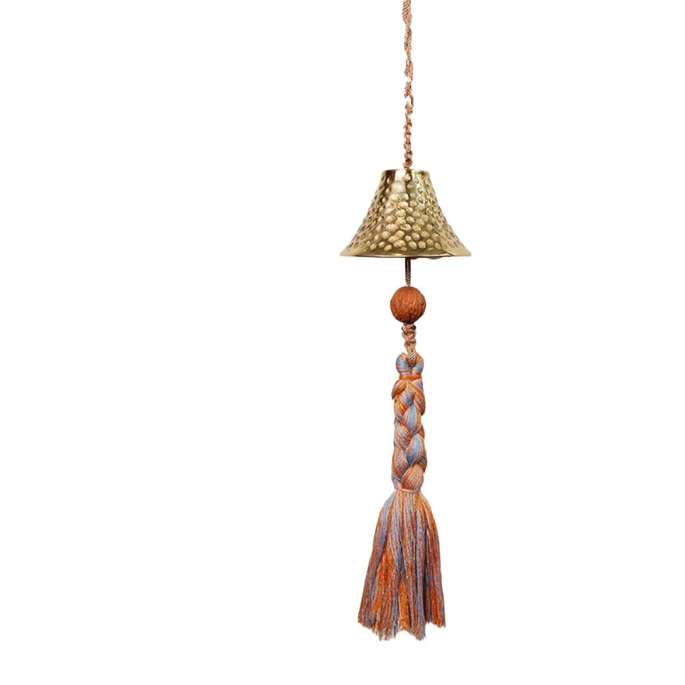 YUEKOPOU Pure Copper Wind Chime Hanging Bell Decoration for Home Living Room Balcony, Yellow