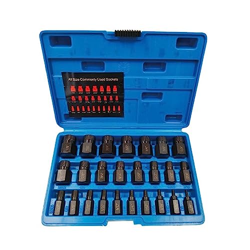 25PCS Precisely Machined Screw Extractor Set Easy Out Bolt Extractor Set for Mechanics Artists Amateurs Tools Screw Extractor Screw Extractor Set for Removing Tricky