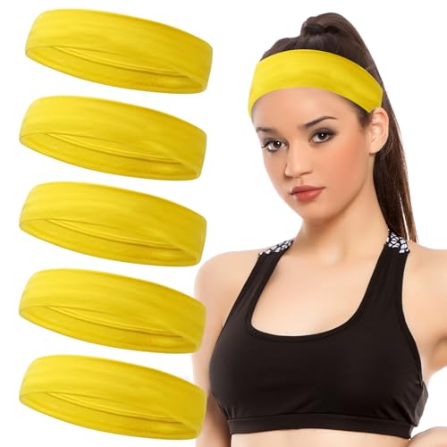 Image of Workout Headbands Non Slip Headband Sport Headbands Sweatbands Elastic Sport Hair Bands for Sports Travel Indoor Fitness Gym