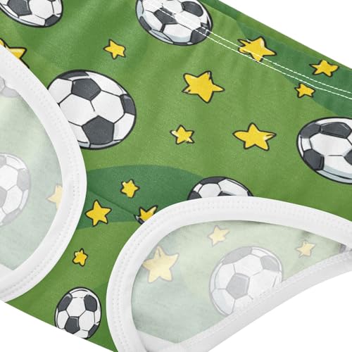 Wusikd Soccer Balls Girls' Underwear Cotton Stars Green Girls Briefs Soft Toddler Underwear 2T4