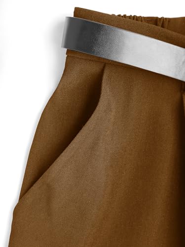 CIDER High Waist Solid Tapered Trousers with Belt Curve & Plus4