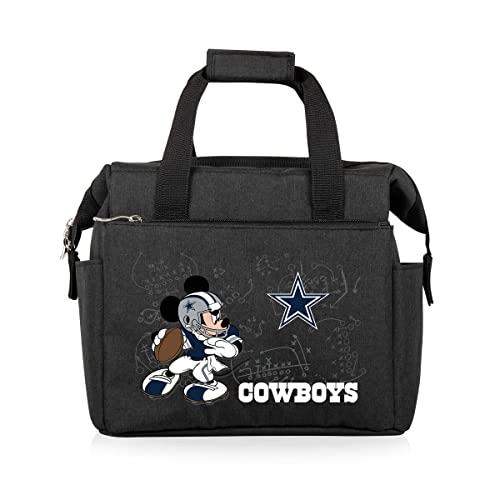 Image of PICNIC TIME NFL Mickey Mouse On The Go Lunch Bag - Soft Cooler Lunch Box - Insulated Lunch Bag, (Black)