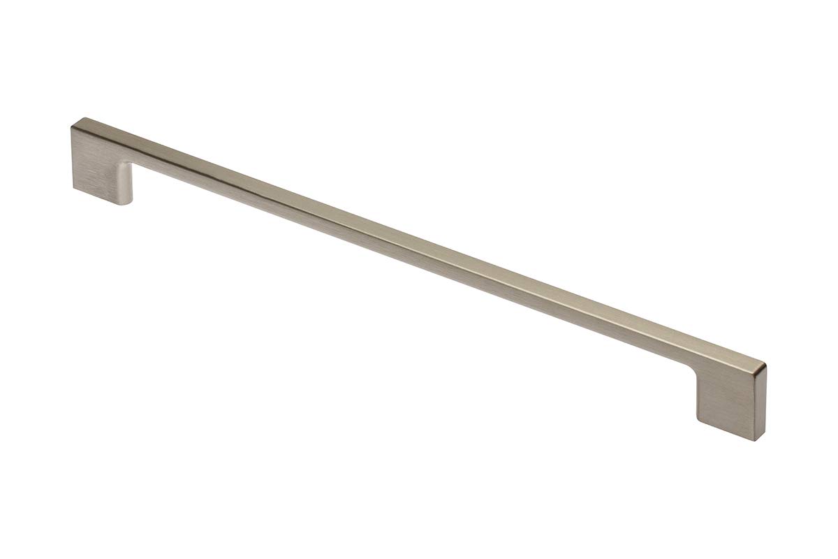 GTV Slim Line Kitchen Cabinet Handle Furniture Drawer Cabinet Wardrobe Handles Pull (256mm Hole Centre, Brushed Steel)