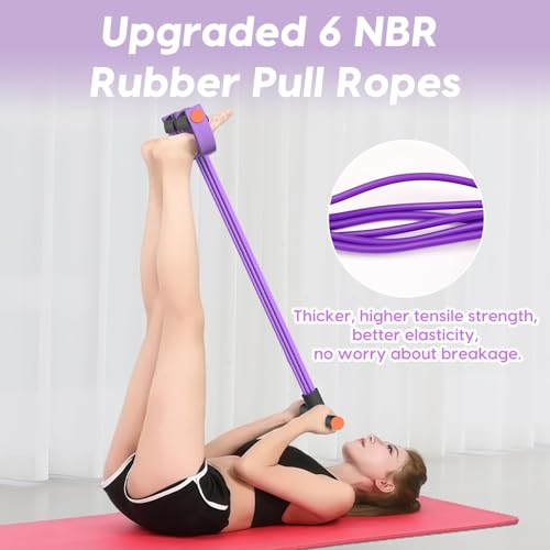 Image of 4 Tube Tummy Trimmer Resistance Band Pedal Exerciser for Men & Women | Heavy Duty Pull Rope Home Gym Equipment for Abs, Waist, Arms, Legs, Yoga, Fitness Workout (Multicolor)