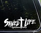 UUSticker 11'x4' Saved Life Body Vinyl Decal Window Bumper Sticker Christian Jesus God White