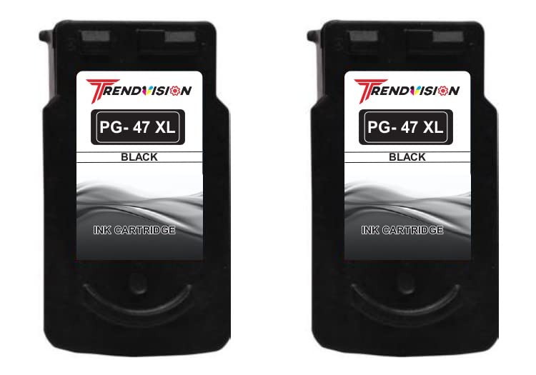 Trendvision 47 XL (Pack of 2) Pigment Ink Cartridge for USE in PIXMA E400/E410/E417/E460/E470/E477/E480/E3170 E3177/E4270 Printers-Black(Pack of 2)