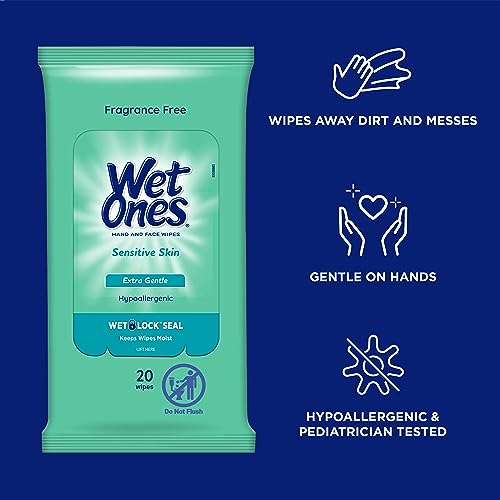 Image of Wet Ones Mixed 13 Piece Bundle of Human & Pet Wet Wipes, Hypoallergenic | 10 Packs Sensitive Skin Hand and Face Wipes, 20 Ct Plus 3 Packs for Pets Hypoallergenic Dog Wipes, 100ct