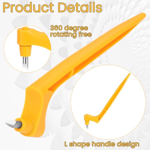 Isslly 360° Crafting Cut Tool Pen, Stainless Steel Craft Cutting Pen with 15° & 45° Rotating Blades, Precision Knife Cutting Tool for Stencils Scrapbooks DIY Crafts- Yellow by Isslly - Image 3