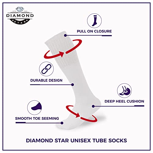 Diamond Star Tube Socks Men 6 Pairs Premium Cushion Cotton Over The Calf Athletic Knee High Socks For Men Big & Tall2