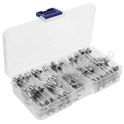 Homoyoyo Kit Assortimento Fusibili in Vetro a Rottura Rapida 05A-30A 72 Pezzi Mini Fusibili a Tubo di Vetro per Protezione Circuiti Elettronici Uso Domestico Automobilistico e