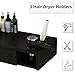 4ever2buy Salon Stations for Hair Stylist, Wall Mount Barber Station with Barber Cabinet, Hair Station Equipment Hair Dryer Holder, Drawers, Mirror not Included, Black
