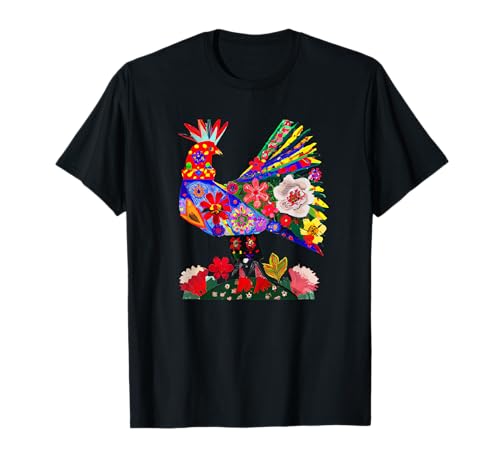Polish Wycinanki Rooster Folk Art Design T-Shirt