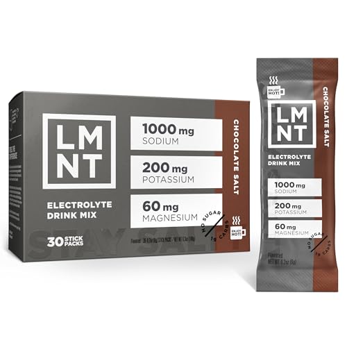 Drink LMNT Zero Sugar Hot Chocolate or Coffee Mixer - Chocolate Salt | Drink Mix | 30-Count