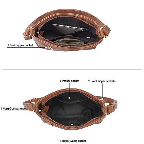 CLUCI Crossbody Purses for Women, Medium Size Zipper Pocket Adjustable Strap, Soft Leather Women's Shoulder Handbags4