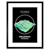 Wee Blue Coo Geburtstagskarte Ben Lomond – Topographie Design, 12,5x17,5 Cm | Hochwertige Grußkarte Aus Schottland