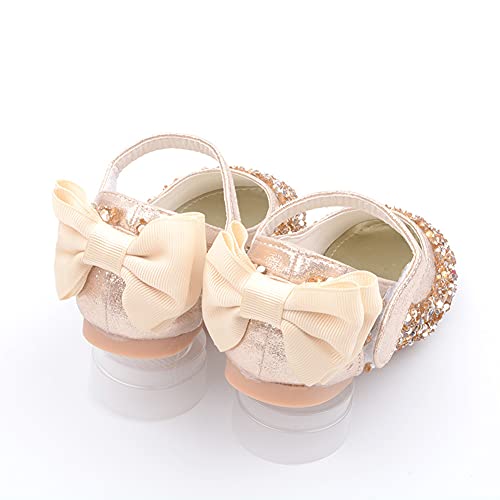 Girl's Adorable Bow Mary Jane Ballet Flat Glitter Princess Flower Girl Wedding Party Dress Shoes(Toddler/Little Kid)4