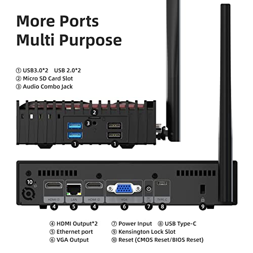 MeLE Mini PC Fanless PCG35HD N5105 Micro Computer, 8GB 256GB Small Desktop Server, Support Triple Monitor 4K WiFi5 Gigabit Ethernet BT5.2 PXE Unlock BIOS Auto Power on Industrial IoT Business - Image 3