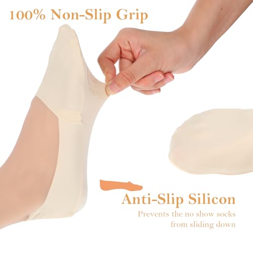 6 Pairs Invisible Silky Low Liner Socks Nylon No Show Sock Non Slip Thin Footies Low Cut Flat Socks for Lightweight Flats Loafers Sneakers3