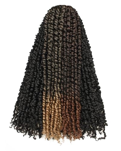 20 Inches 8 Packs crochet twists pre looped,Mixed Colors Combo Pack(6 packs 1B+ 1 pack T1B/27+1 pack T1B/30),Passion Twist Crochet Hair-Super Long Pre-twisted Hair Extensions(20"-8 Packs,1B+T27+T30)