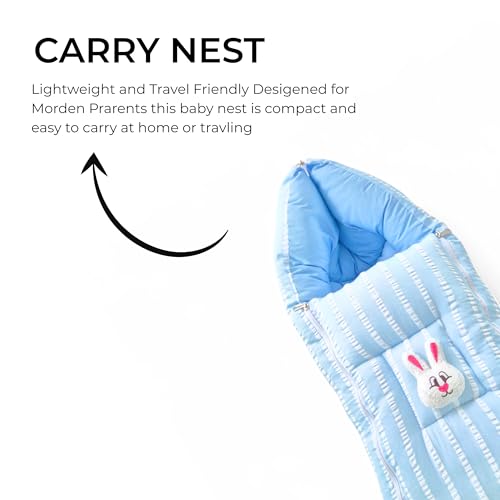 Image of VoiDrop Cotton Baby Sleeping Bag for Newborns Soft & Cozy Infant Carry Nest | Baby Portable Travelling Bed for Baby Carrying & co Sleeping, Unisex Baby Sleeping Bed