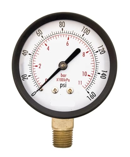 Manomètre utilitaire 2-1/2 pouces boîtier acier 1/4 NPT 0-160 PSI