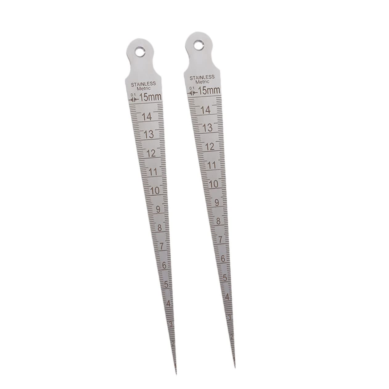 2pcs Stainless Steel Taper Metric Welding Gauge Caliber Measure Tool Welding Inspection Gauge for Precision Measurement