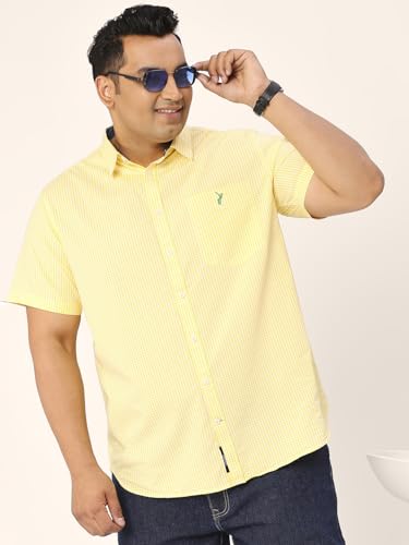 Image of Thomas Scott Mens | Half Sleeve | Checks | Regular Fit Plus Size | 100% Cotton | Spread Collar | Casual Shirts