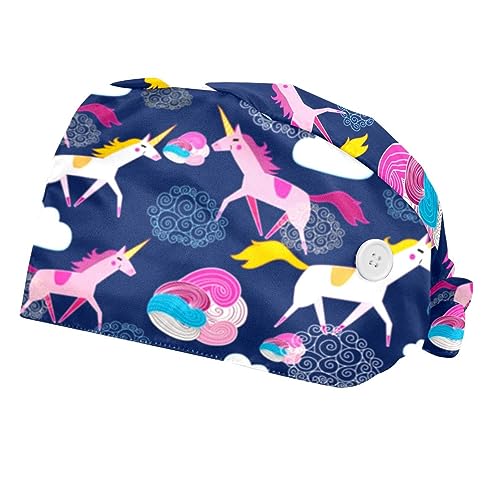 Casquettes de travail anti-transpiration VERED ajustables à motifs licornes