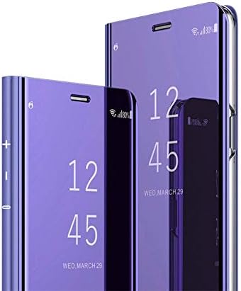 MRSTER Realme 7 Case, Mirror Design Clear View Flip Bookstyle Luxury Protecter Shell With Kickstand Case Cover for Realme 7. Flip Mirror: Black