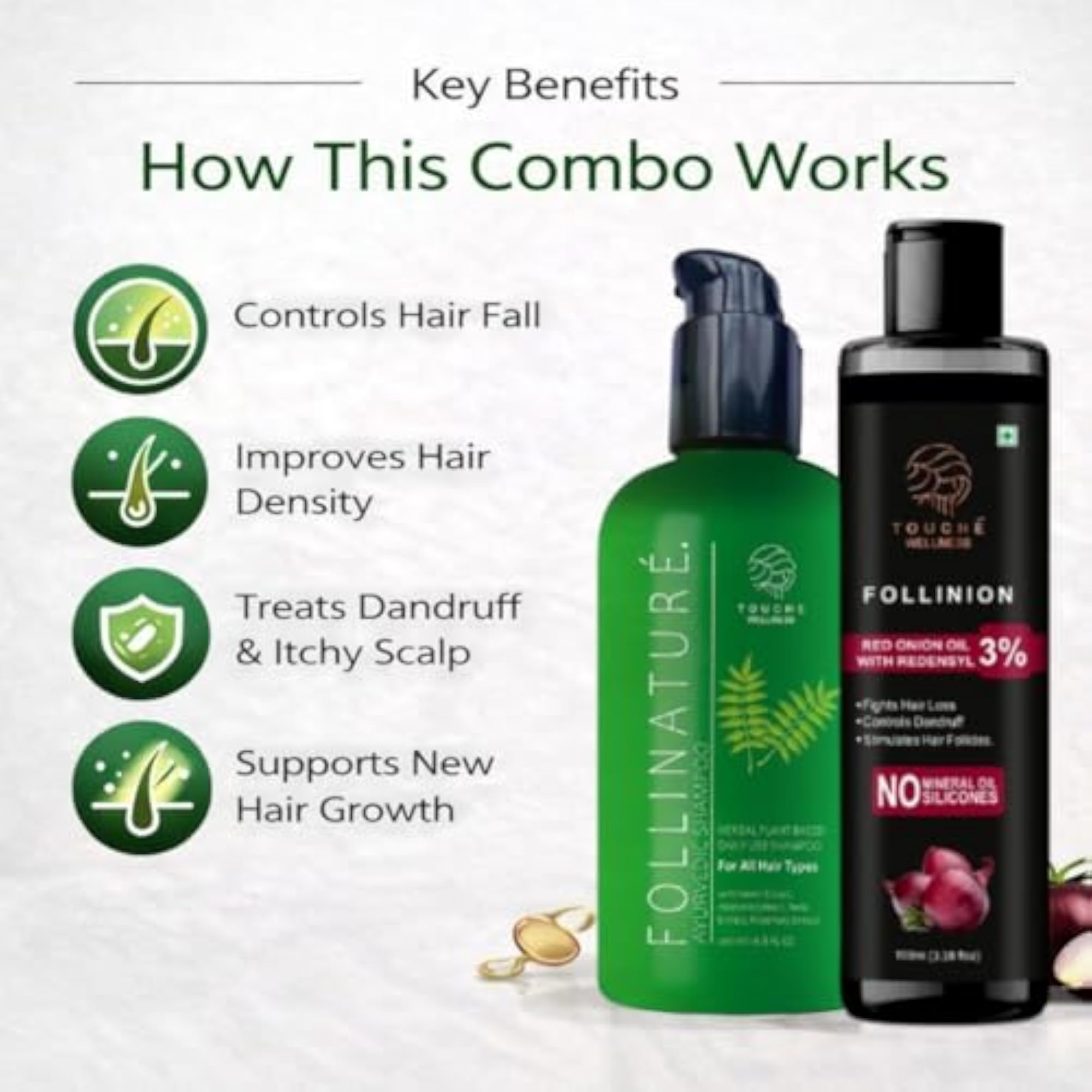 Touché Hair Care Combo Pack, Ayurvedic Shampoo & Hair Oil