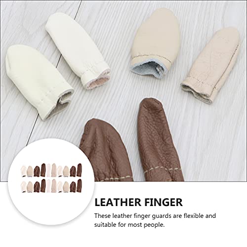 Protector de dedo con aguja de fieltro dedal de cuero COHEALI pack 40 6